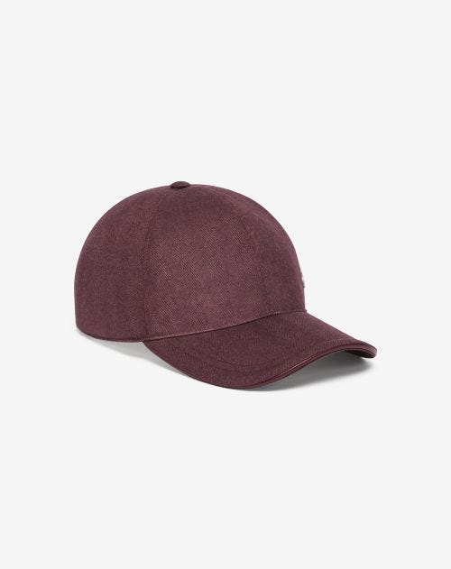 Casquette de baseball violette en laine, soie et cachemire