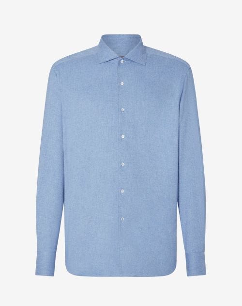 Camicia azzurra in flanella di cotone