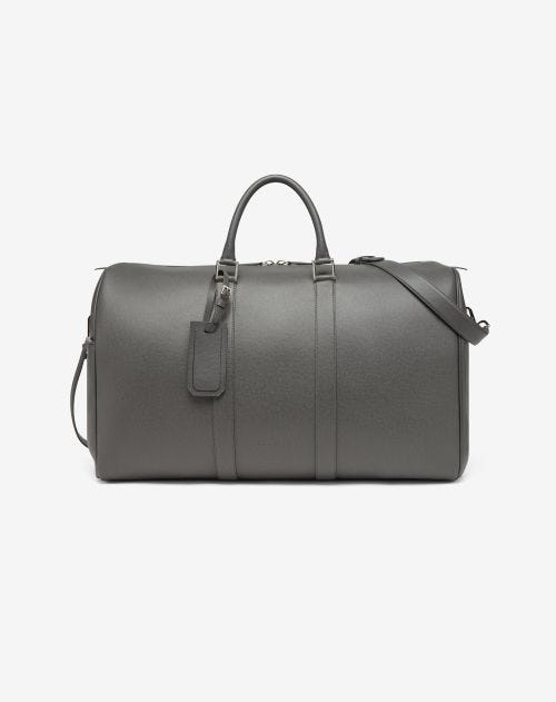 Grey leather Boston bag