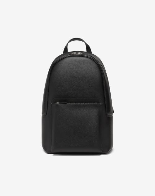 Black leather backpack