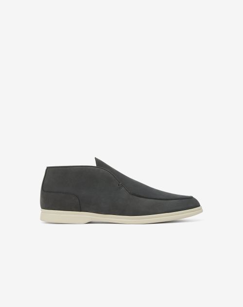 Black nabuk slip-on shoes