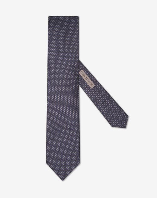 Blue silk tie with satin print