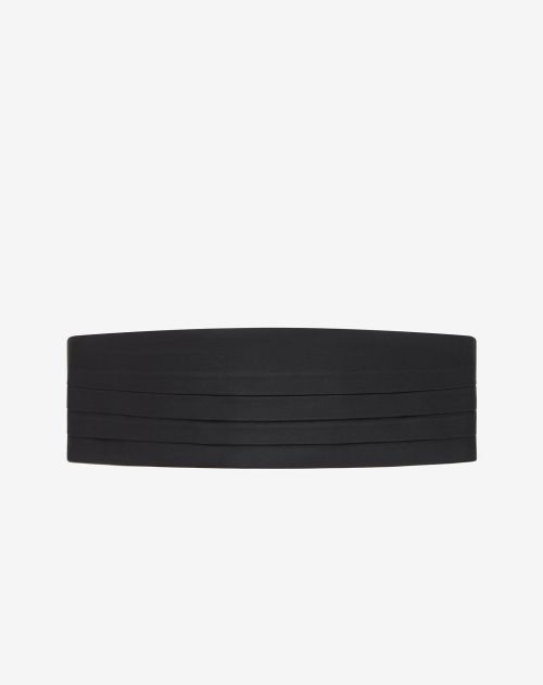 Ceinture de smoking noire en satin de soie pure