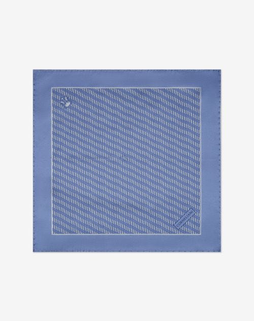 Light blue pure silk satin pocket square