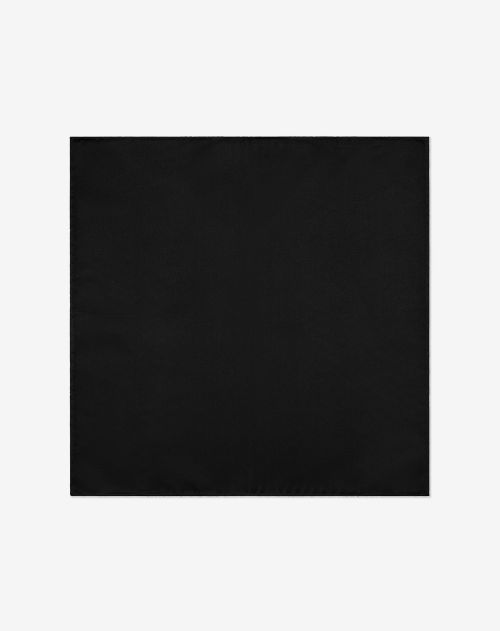 Black plain satin pocket square