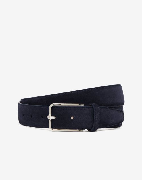 Blue suede belt