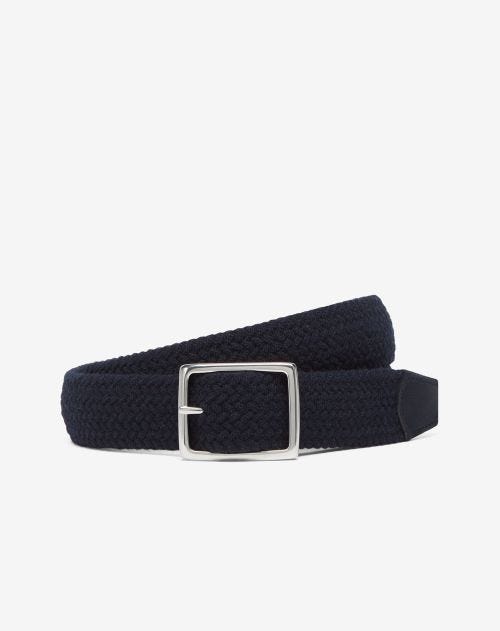 Ceinture bleue en tissu tressé