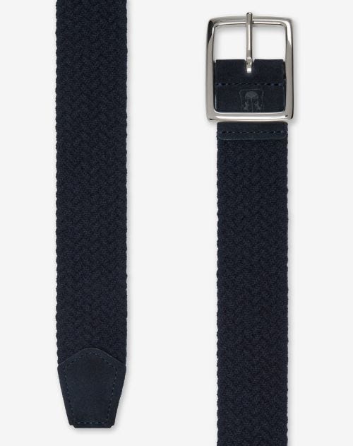 Blue weaved fabric belt