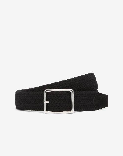 Ceinture noire en tissu tressé