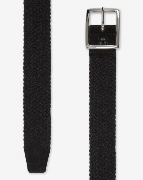 Ceinture noire en tissu tressé