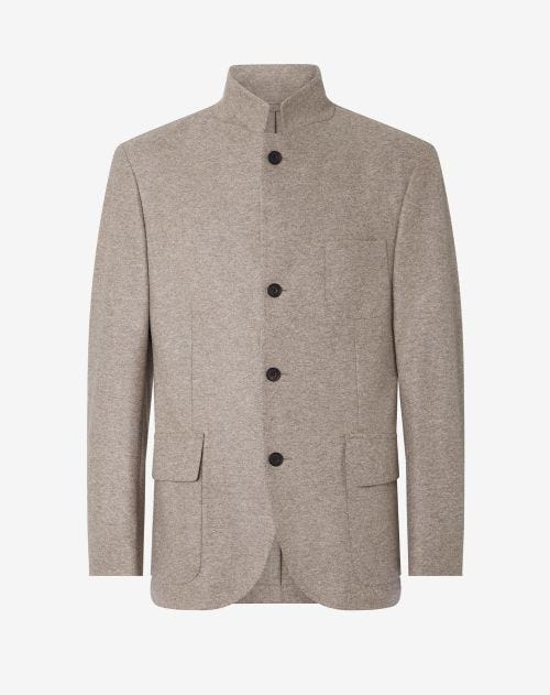 Beige wool jersey jacket