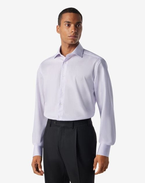 Lilac cotton twill shirt