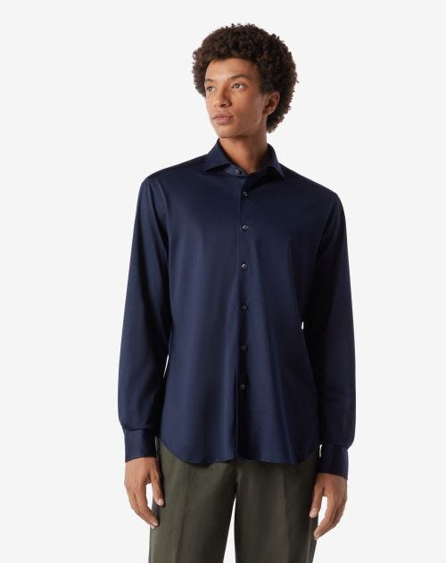 Blue jersey cotton shirt