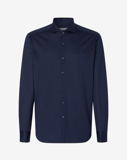 Blue jersey cotton shirt