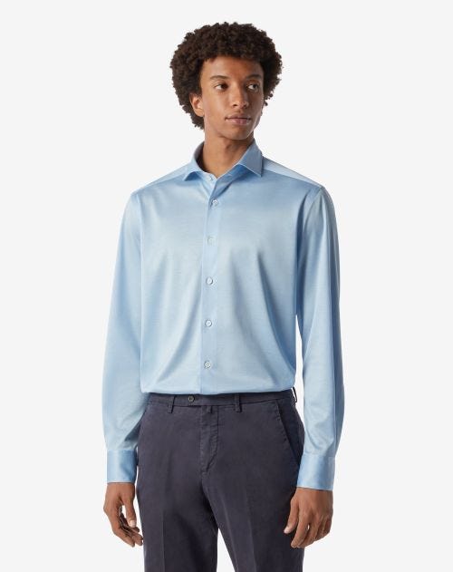 Light blue jersey cotton shirt