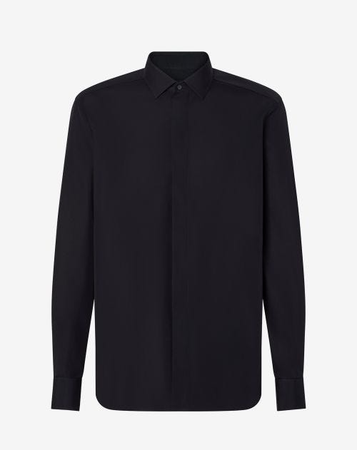 Black cotton poplin shirt