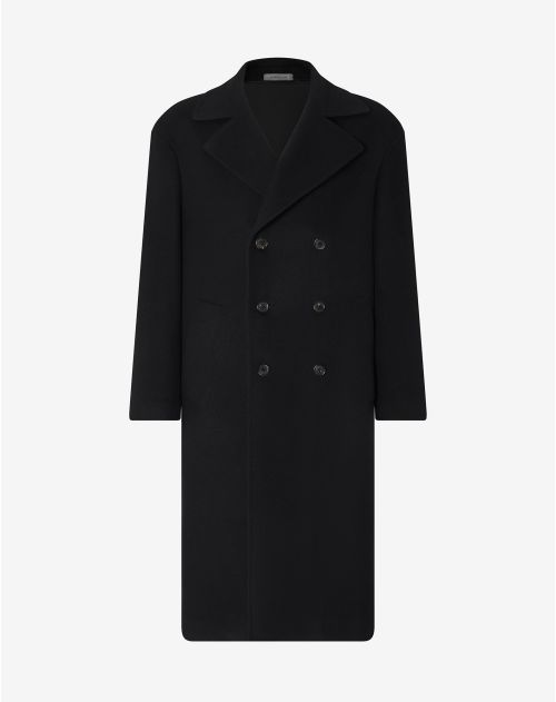 Black wool and cashmere coat