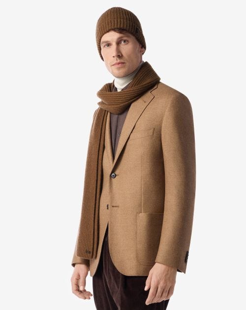 Tobacco brown Sublime Cashmere scarf