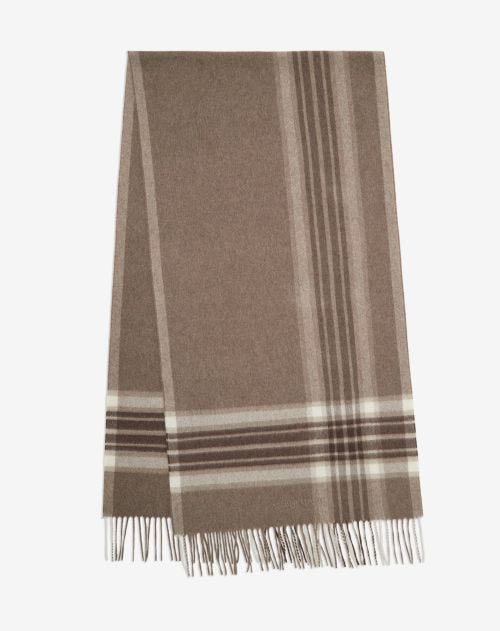 Brown pure cashmere scarf