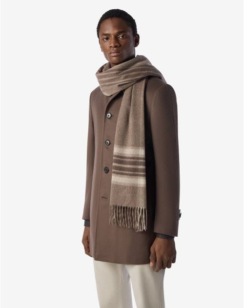 Brown pure cashmere scarf