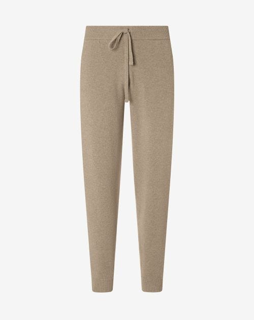 Beige cashmere blend joggers