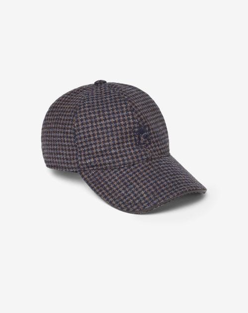 Blue wool and cashmere baseball cap