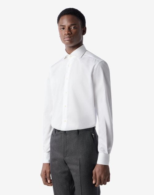 White cotton twill shirt