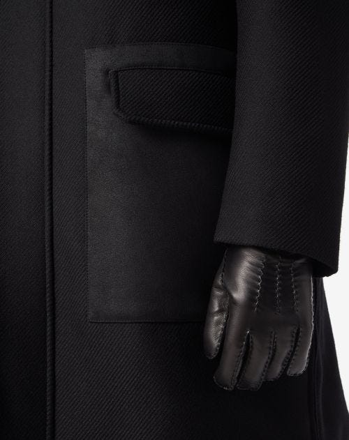 Black nappa leather and cashmere gloves